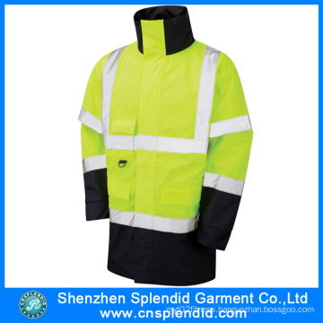 Mens Clothing 2016 Two Tone Safety 3m Reflective Work Coat